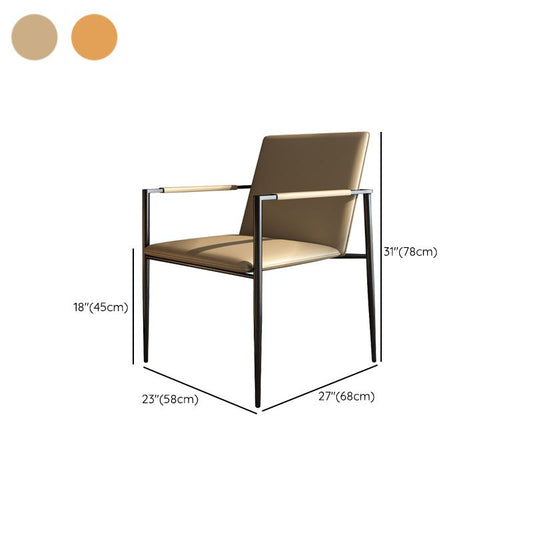 Industrial Upholstered Arm Chair Metal Legs Parsons Dining Chair Clearhalo 'Dining Chairs' 'Dining Tables & Seating' 'dining_chair' 'furn' 'furn_dining_chair' 'Furniture' 'Kitchen & Dining Furniture' 1200x1200_e77eca81-e14c-46b7-8021-c1d80a0473c8