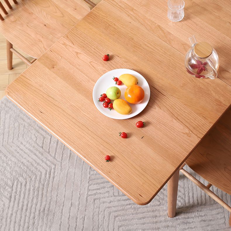 Extendable Cherry Wood Dining Table in Nature Rectangle Kitchen Table with 4 Legs Clearhalo ' dining_table' 'Dining Tables & Seating' 'Dining Tables' 'furn' 'furn_dining_table' 'Furniture' 'furniture_dining_table' 'Kitchen & Dining Furniture' 'kitchen&dining_furn' 'kitchen' 'kitchen_dining_table' 1200x1200_e78000f0-df28-490a-a7b7-dee7f1c13cc3