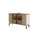 Sideboard a buffet in pietra e legno con supporto a buffet glam del cassetto