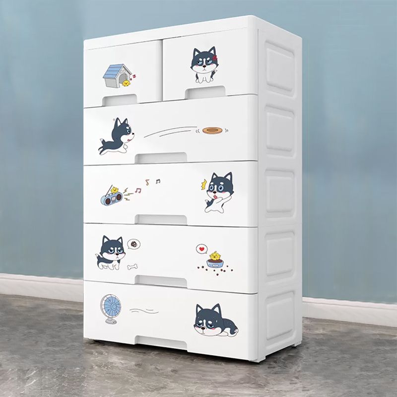 Eigentijdse garderobe witte kleur plastic garderobe kast met laden