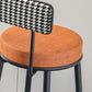 Modern Armless Backrest Counter Stool Iron Cashier Bar Stool with Velvet Cushion and Pedal Clearhalo 'Bar Furniture' 'Bar Stools' 'bar_stools' 'furn' 'furn_bar_stools' 'Furniture' 'furniture_bar_stools' 'Kitchen & Dining Furniture' 1200x1200_e78178fc-7355-4f62-ae35-7fe57c7e187d