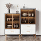 Contemporary Display Stand Faux Wood Storage Cabinet for Dining Room