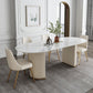 Glam Sintered Stone Oval Shape Dining Table White Standard Dining Table for Kitchen Clearhalo ' dining_table' 'Dining Tables & Seating' 'Dining Tables' 'furn' 'furn_dining_table' 'Furniture' 'furniture_dining_table' 'Kitchen & Dining Furniture' 'kitchen&dining_furn' 'kitchen' 'kitchen_dining_table' 1200x1200_e7839ec0-d2ad-4119-ad76-de6f4bee4d56