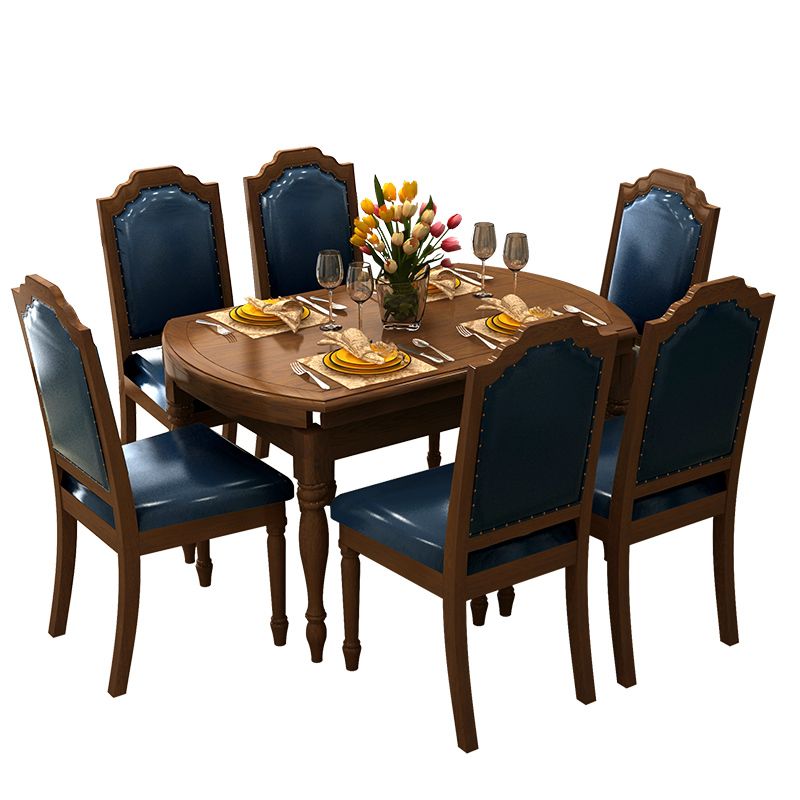 Ensemble table et chaises de salle à manger 7 pièces, ensemble de table et chaises en bois massif