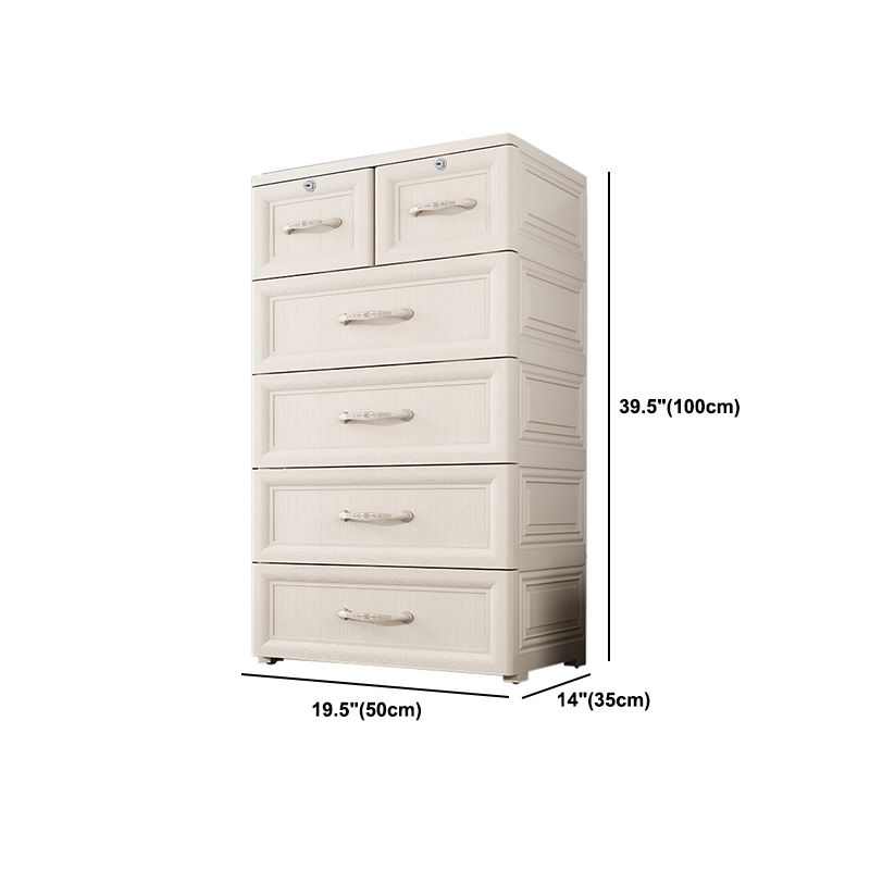 Contemporary Style Wardrobe Plastic Bedroom Wardrobe Closet With 6-Drawer Clearhalo 'Armoires & Wardrobes' 'armoires_wardrobes' 'Bedroom Furniture' 'furn' 'furn_armoires_wardrobes' 'Furniture' 1200x1200_e7884754-9ee0-41d7-bba3-0e8b2fca4829