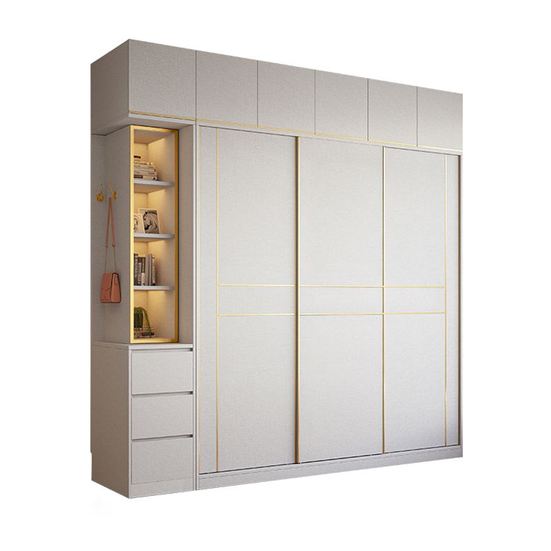 Armario de madera de estilo moderno Color blanco de madera suave armario de cajón cerrado