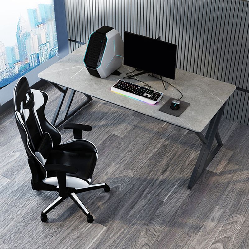 Industrial Rectangular Writing Desk Marble Office Desk with Metal Legs Clearhalo 'furn' 'furn_office_desk' 'Furniture' 'Office Desks' 'Office Furniture' 'office_desk' 1200x1200_e78c0bcc-e606-433e-be8b-81160d570c91
