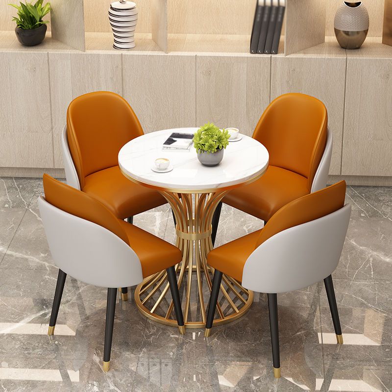 Round Pedestal Glam Dining Table Two-Color Fixed Table of Sintered Stone Clearhalo ' dining_table' 'Dining Tables & Seating' 'Dining Tables' 'furn' 'furn_dining_table' 'Furniture' 'furniture_dining_table' 'Kitchen & Dining Furniture' 'kitchen&dining_furn' 'kitchen' 'kitchen_dining_table' 1200x1200_e78cade4-5c57-4c97-b556-3f5eea8390dc