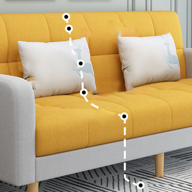 Convertible Linen Modern Sofa 27"W Sofa Square Arm with Storage Clearhalo 'furn' 'furn_sofas' 'Furniture' 'furniture_sofas' 'kitchen' 'kitchen_sofas' 'Living Room Furniture' 'Sofa' 'sofas' 1200x1200_e78e2756-ace0-44e1-a5ff-6041c1f586f3