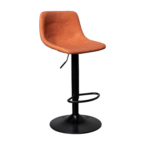 Tabouret de comptoir en fausse en cuir en métal en métal contemporain avec base noire pour la maison