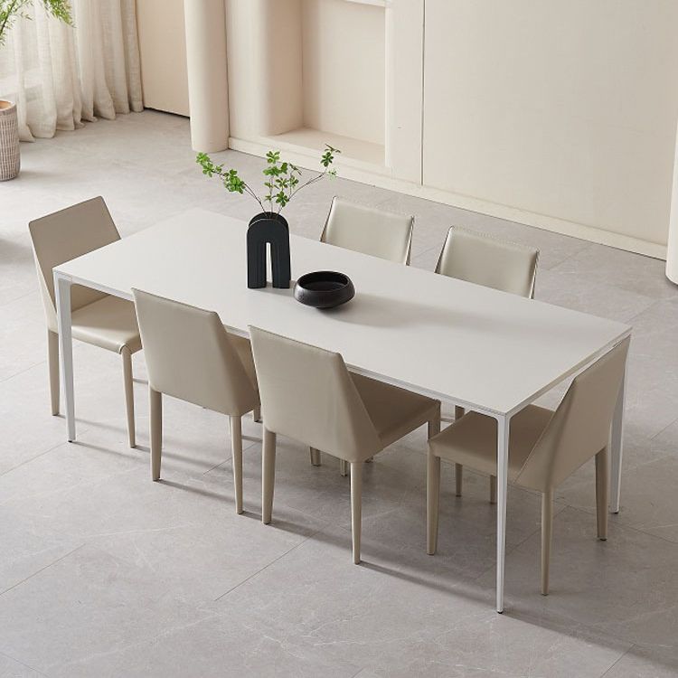 Modern 1/4/5/7 Pieces Furniture Rectangle Sintered Stone Dining Set in White