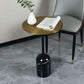 Contemporary Metal End Table Round Pedestal Accent Side Table
