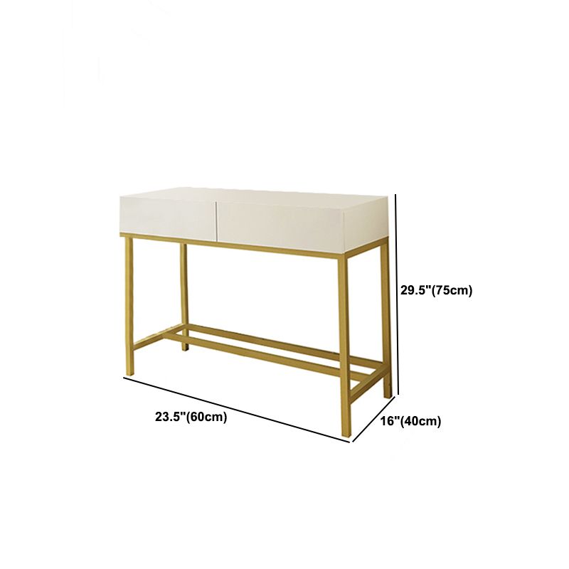 Bright White Makeup Vanity Desk 15.74" Wide Vanity Tables with 2 Storage Drawers Clearhalo 'Bedroom Furniture' 'furn' 'furn_makeup_vanities' 'Furniture' 'Makeup Vanities' 'makeup_vanities' 1200x1200_e78f63a5-1ec0-42bc-b3ee-54ed08c0da89