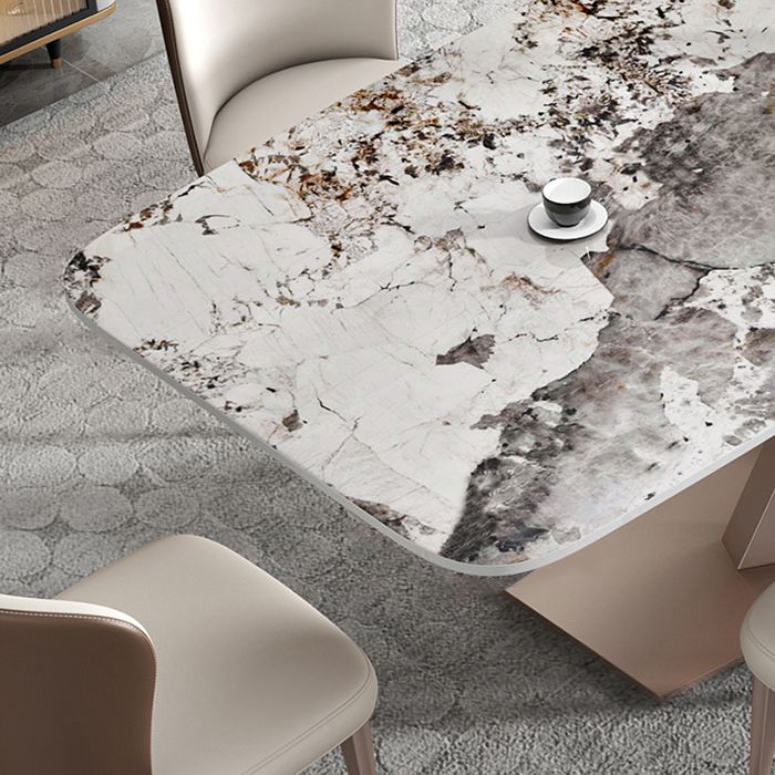 Metal Traditional Luxury Rectangle Table Sintered Stone Top Table with Pedestal Base Clearhalo ' dining_table' 'Dining Tables & Seating' 'Dining Tables' 'furn' 'furn_dining_table' 'Furniture' 'furniture_dining_table' 'Kitchen & Dining Furniture' 'kitchen&dining_furn' 'kitchen' 'kitchen_dining_table' 1200x1200_e791577f-a7a1-4a56-a712-d156a09536ec