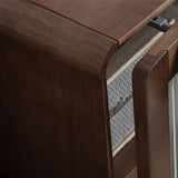 Gabinete de acento moderno con pata recta de madera maciza con 1 cajón y 1 puerta