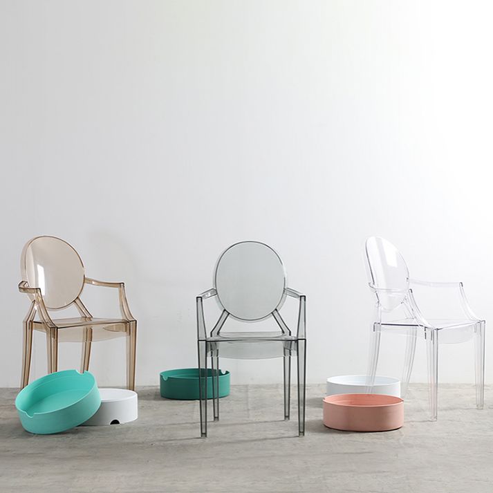 Scandinavian Style Dining Chair Home Acrylic Open Back Dining Chair with Arm Clearhalo ' kitchen&dining_furn' 'Dining Chairs' 'Dining Tables & Seating' 'dining_chair' 'furn' 'furn_dining_chair' 'Furniture' 'furniture_dining_chair' 'Kitchen & Dining Furniture' 'kitchen' 1200x1200_e7929a54-5759-4b83-a49d-a2ad6894cfd3