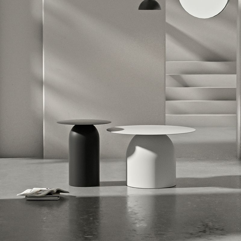 Mid-Century Modern Metal Coffee Table Round 1/2 Cocktail Table Clearhalo 'Coffee & Accent Tables' 'Coffee Tables' 'coffee_tables' 'furn' 'furn_coffee_tables' 'Furniture' 'Living Room Furniture' 1200x1200_e792b2ac-cd49-475d-9ffc-38edb6f1082d