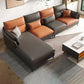Faux Leather Sloped Arms Sectional with Pillowed Back Cushions for Living Room Clearhalo 'furn' 'furn_sectionals' 'Furniture' 'furniture_sectionals' 'kitchen' 'kitchen_sectionals' 'Living Room Furniture' 'Sectionals' 1200x1200_e793347d-3ad9-4398-9cfd-ea9a9aa535e1
