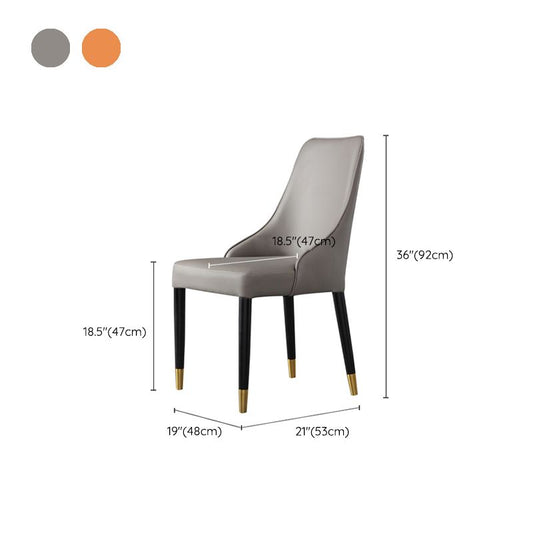 Modern Simple Side Chair Wooden Base Armless Dining Chair for Home Use