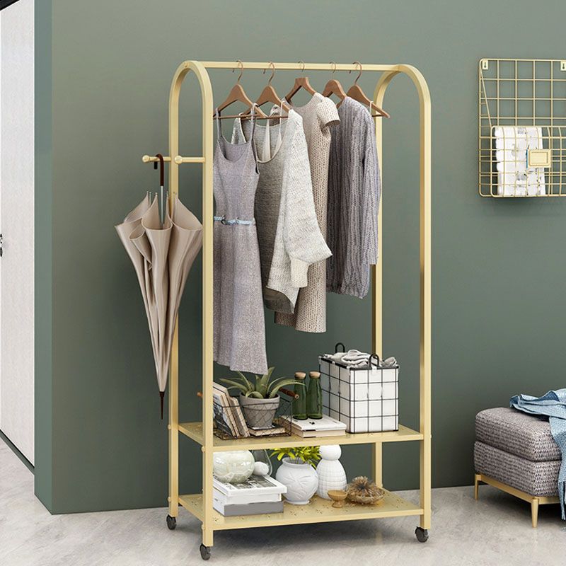 Kit d'entrée en métal moderne avec étagères de rangement à crochets