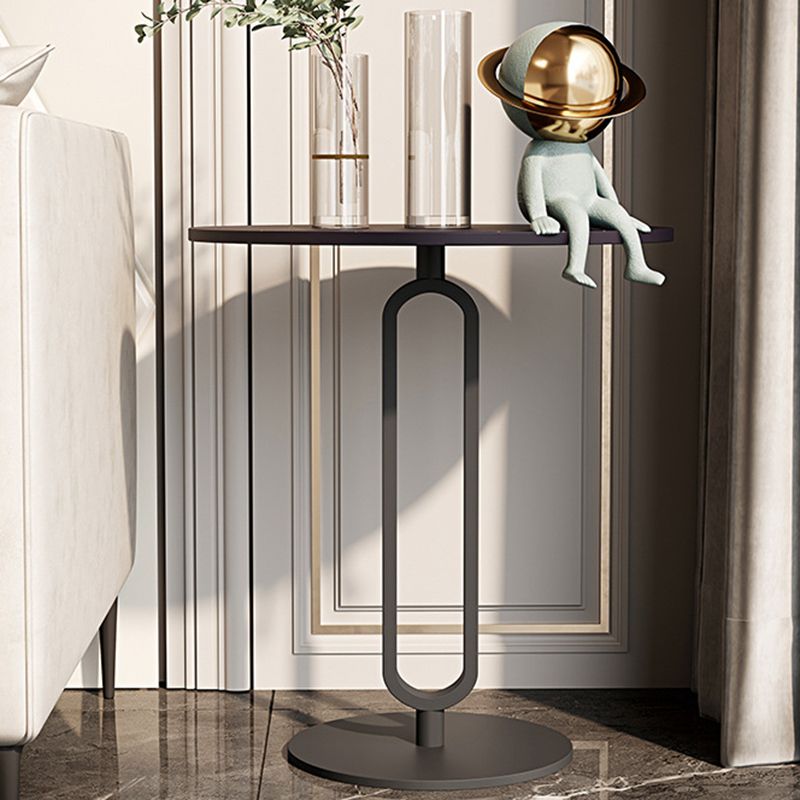 Modern Style Iron Material Base Rock Plate Table Round Side Table Clearhalo 'Coffee & Accent Tables' 'End & Side Tables' 'end_side_tables' 'furn' 'furn_end_side_tables' 'Furniture' 'Living Room Furniture' 1200x1200_e7953548-b5e8-4c72-9ead-3ebc56d8b50b