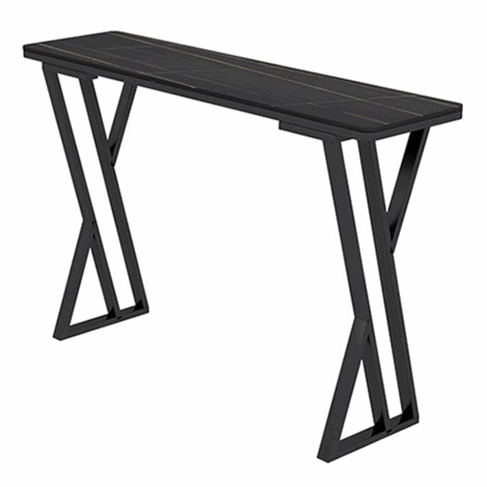 Stone Bar Dining Table Industrial Bar Dining Table with Double Pedestal Base Clearhalo 'Bar Furniture' 'Bar Tables' 'bar_tables' 'furn' 'furn_bar_tables' 'Furniture' 'furniture_bar_tables' 'Kitchen & Dining Furniture' 1200x1200_e795fcc0-4eae-4ab3-9438-173a5747f908