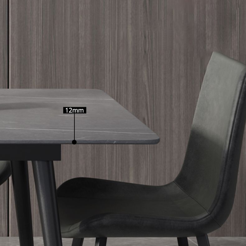 Metal Industrial Rectangle Dining Table Sintered Stone Top Table with Black Legs Clearhalo ' dining_table' 'Dining Tables & Seating' 'Dining Tables' 'furn' 'furn_dining_table' 'Furniture' 'furniture_dining_table' 'Kitchen & Dining Furniture' 'kitchen&dining_furn' 'kitchen' 'kitchen_dining_table' 1200x1200_e7962936-f51e-4b0f-8cab-d04968026327