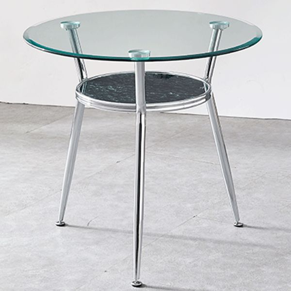 Round Transparent Dining Table Glass Table Modern with 3 Legs Pedestal Clearhalo ' dining_table' 'Dining Tables & Seating' 'Dining Tables' 'furn' 'furn_dining_table' 'Furniture' 'furniture_dining_table' 'Kitchen & Dining Furniture' 'kitchen&dining_furn' 'kitchen' 'kitchen_dining_table' 1200x1200_e797ff17-f420-4bbb-a6c2-d35cdaf6a71a