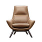Modern Leather Fixed Back Chair in Brown Upholstered Flared Arms Chair Clearhalo 'Accent Chairs' 'accent_chairs' 'Chairs & Seating' 'furn' 'furn_accent_chairs' 'Furniture' 'Living Room Furniture' 1200x1200_e7983f11-5fa2-42c8-9687-0b2a56764461