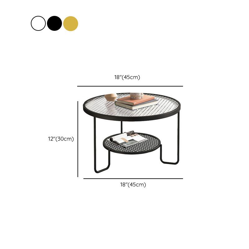 Frame Metal Coffee Table Shelf Included Round Single Cocktail Table Clearhalo 'Coffee & Accent Tables' 'Coffee Tables' 'coffee_tables' 'furn' 'furn_coffee_tables' 'Furniture' 'Living Room Furniture' 1200x1200_e7993514-efcc-415c-ac60-0da5bc869749