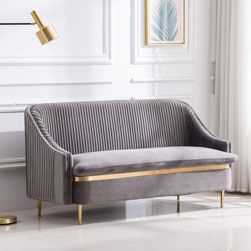 Divano a braccio inclinato contemporaneo con divano in velluto posteriore cuscino cuscino