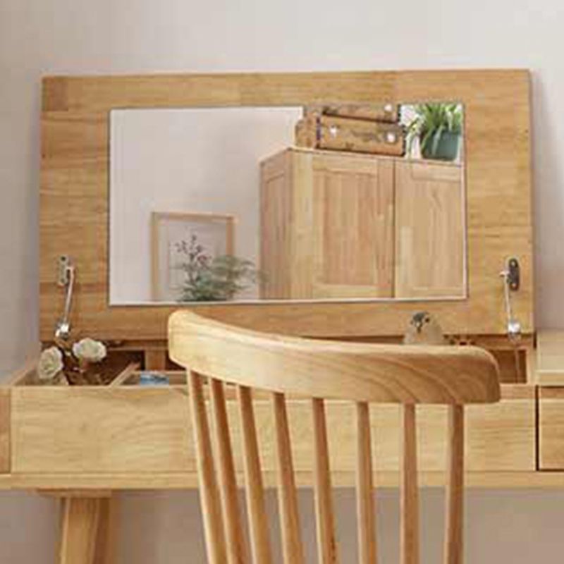 17.71" Wide Vanity Table with 2 Storage Drawer Wooden Flip-Top Makeup Table Clearhalo 'Bedroom Furniture' 'furn' 'furn_makeup_vanities' 'Furniture' 'Makeup Vanities' 'makeup_vanities' 1200x1200_e79a3bbd-ab2a-43ac-b961-44d633c06c3d