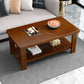 17.7" H Modern Rectangle Wood Coffee Table 4 Legs Cocktail Table with Shelf