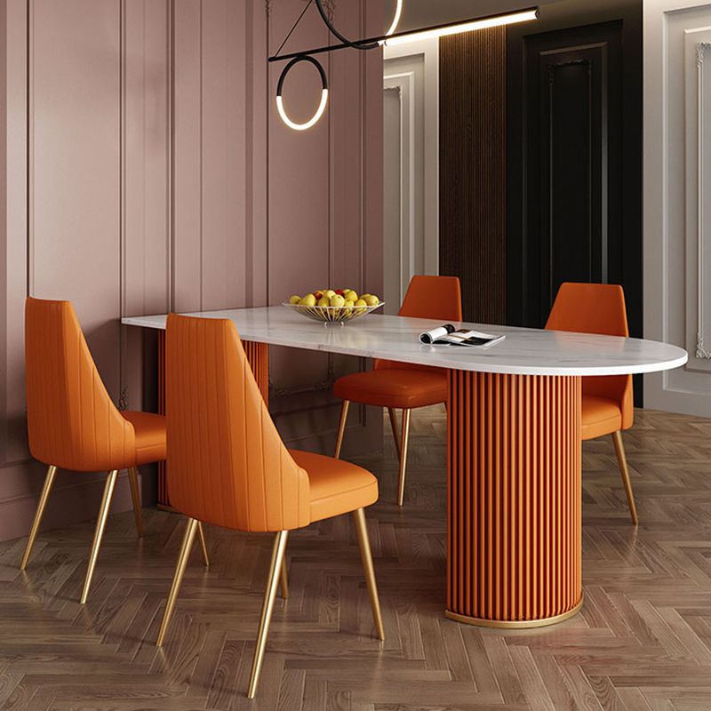Metal Contemporary Free Form Dining Table Sintered Stone Table for Dining Room and Kitchen Clearhalo ' dining_table' 'Dining Tables & Seating' 'Dining Tables' 'furn' 'furn_dining_table' 'Furniture' 'furniture_dining_table' 'Kitchen & Dining Furniture' 'kitchen&dining_furn' 'kitchen' 'kitchen_dining_table' 1200x1200_e79cf212-e687-4310-bd35-59ac626a6d91