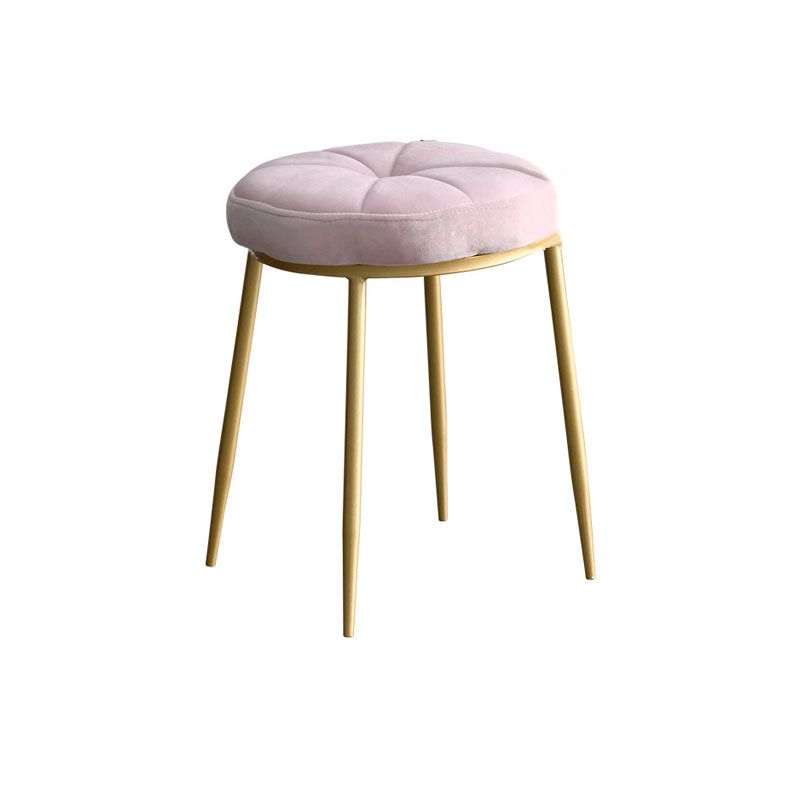 Velvet Upholstered Ottoman Velvet Colored Flower Shape Metal Frame Ottoman Clearhalo 'furn' 'furn_ottomans_poufs' 'Furniture' 'Living Room Furniture' 'Ottomans & Poufs' 'ottomans_poufs' 1200x1200_e79d9c4c-19e5-4acf-9379-b86600565173