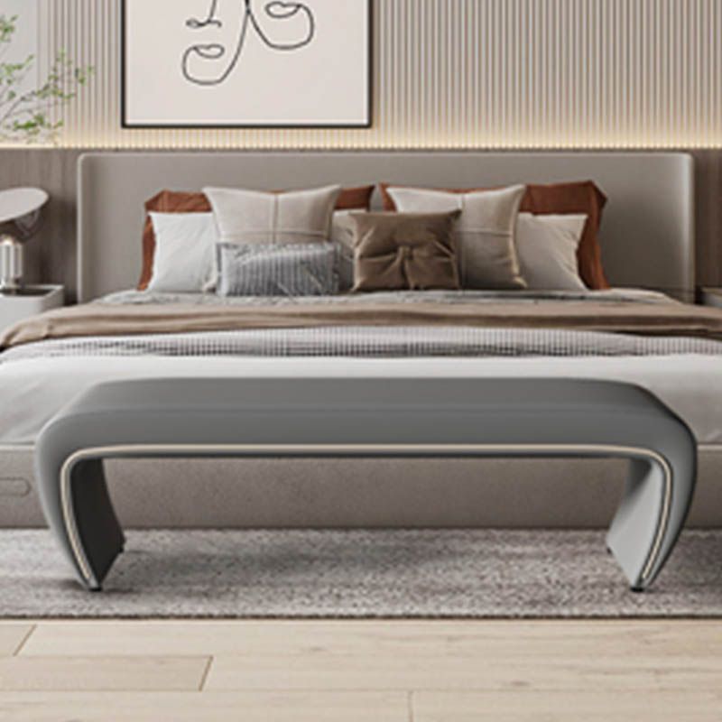 Modern Rectangle Entryway Bench Solid Wood Seating Bench with Upholstered Clearhalo 'Benches' 'Chairs & Seating' 'furn' 'furn_benches' 'Furniture' 'Living Room Furniture' 1200x1200_e79ead89-632c-4bf7-8575-04daaed86202