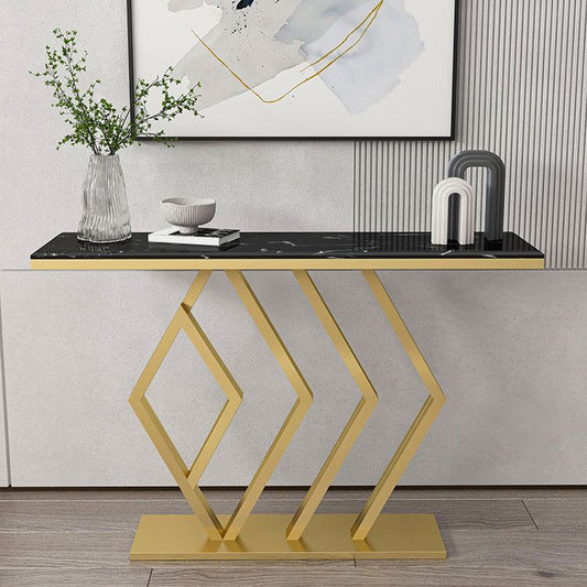 Tavolo da divano di divano console in marmo contemporaneo tavolo da ferro rettangolare per sala