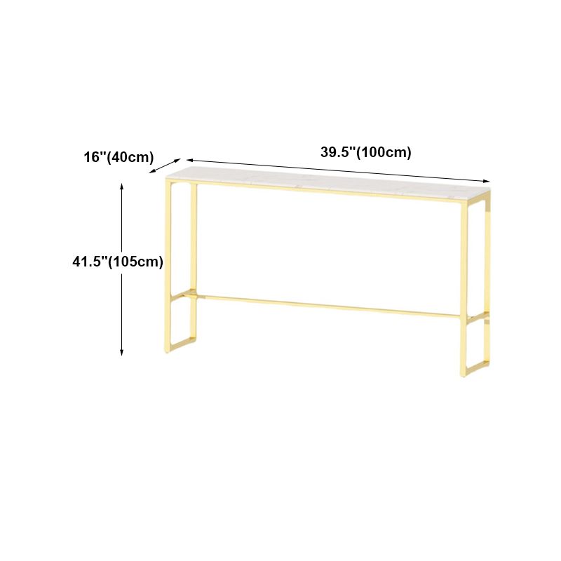 Glam Counter Table Marble Rectangle Top Trestle Table - 41.3" H Clearhalo 'Bar Furniture' 'Bar Tables' 'bar_tables' 'furn' 'furn_bar_tables' 'Furniture' 'furniture_bar_tables' 'Kitchen & Dining Furniture' 1200x1200_e79f573d-c2f9-4e3b-a038-fe5c309c279e