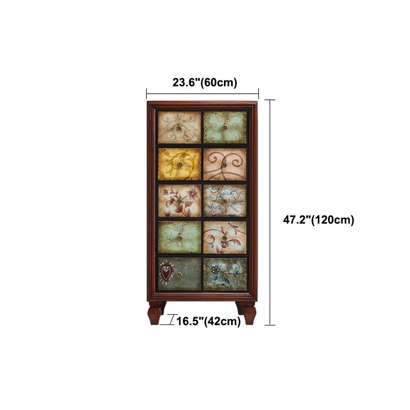 Stile tradizionale torace marrone per il petto di stoccaggio in legno massiccio con multi cassetti