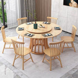 Rubberwood Solid Wood Table Round Dining Table for Kitchen Table Clearhalo 'Dining Tables & Seating' 'Dining Tables' 'dining_table' 'furn' 'furn_dining_table' 'Furniture' 'Kitchen & Dining Furniture' 1200x1200_e7a52f0a-cbb8-40f2-97d9-e5b3a3ce9dbe