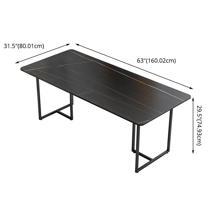 Modern Style Rectangle Shape Dinette Set Sintered Stone Top Dining Table Furniture for Dining Room Clearhalo 'Dining Room Sets' 'Dining Tables & Seating' 'dining_room_set' 'furn' 'furn_dining_room_set' 'Furniture' 'furniture_dining_room_set' 'Kitchen & Dining Furniture' 'kitchen&dining_furn' 'kitchen' 1200x1200_e7a5898f-faa1-46d7-a7ff-27e932f34a98