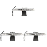 Rectangle Sintered Stone Dining Table Modern Table with Grey Metal Pedestal Clearhalo ' dining_table' 'Dining Tables & Seating' 'Dining Tables' 'furn' 'furn_dining_table' 'Furniture' 'furniture_dining_table' 'Kitchen & Dining Furniture' 'kitchen&dining_furn' 'kitchen' 'kitchen_dining_table' 1200x1200_e7a5d078-2ee4-4f83-8341-edf772a1754f