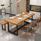 Industrial 1/5 Pieces Dining Set Rectangle Pine Wood Dining Table for Living Room