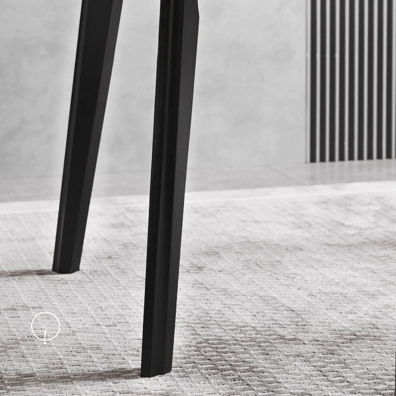 Fixed Minimalist Sintered Stone Top Kitchen Table Set of 4 Black Legs for Dining Room Clearhalo 'Dining Room Sets' 'Dining Tables & Seating' 'dining_room_set' 'furn' 'furn_dining_room_set' 'Furniture' 'furniture_dining_room_set' 'Kitchen & Dining Furniture' 'kitchen&dining_furn' 'kitchen' 1200x1200_e7a6b950-ffac-482c-b23e-13002634576e