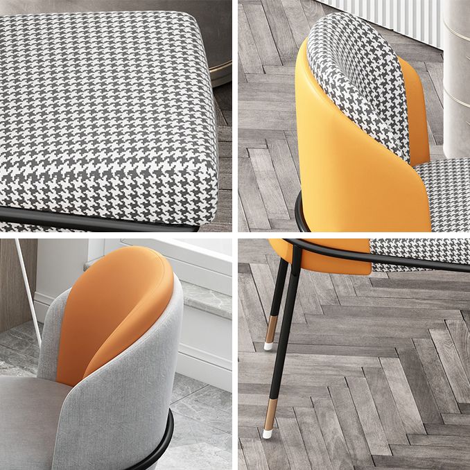 Glam Metal Dining Armless Chairs Upholstered Dining Room Chairs for Restaurant Clearhalo ' kitchen&dining_furn' 'Dining Chairs' 'Dining Tables & Seating' 'dining_chair' 'furn' 'furn_dining_chair' 'Furniture' 'furniture_dining_chair' 'Kitchen & Dining Furniture' 'kitchen' 1200x1200_e7a98643-c655-421b-9661-712d7d903279