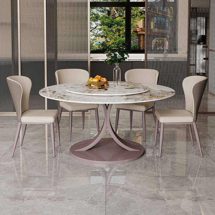 Round Sintered Stone Dining Table Modern Convertible Furniture with Pedestal Base Clearhalo 'Dining Tables & Seating' 'Dining Tables' 'dining_table' 'furn' 'furn_dining_table' 'Furniture' 'Kitchen & Dining Furniture' 1200x1200_e7abd09d-9a05-4f2a-84df-a2af5a3bd8b2