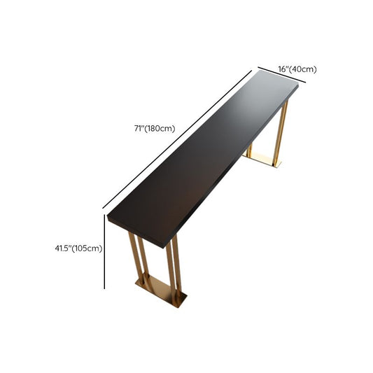 Mesa de comedor de altura de pub negro y dorado