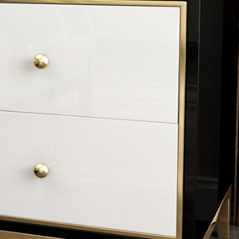 Tableau de nuit de 2 dessins 19.67 "Armoire de chevet glamour en bois massif de haut