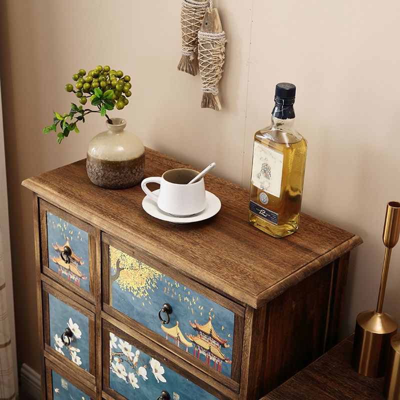 Nautische combo-dressoir massief houten opbergkist dressoir voor slaapkamer