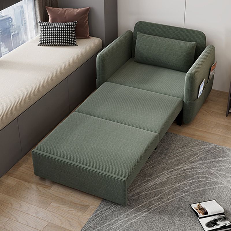 Glam corduroy kussen achterste slaapbank opslagbank in groen